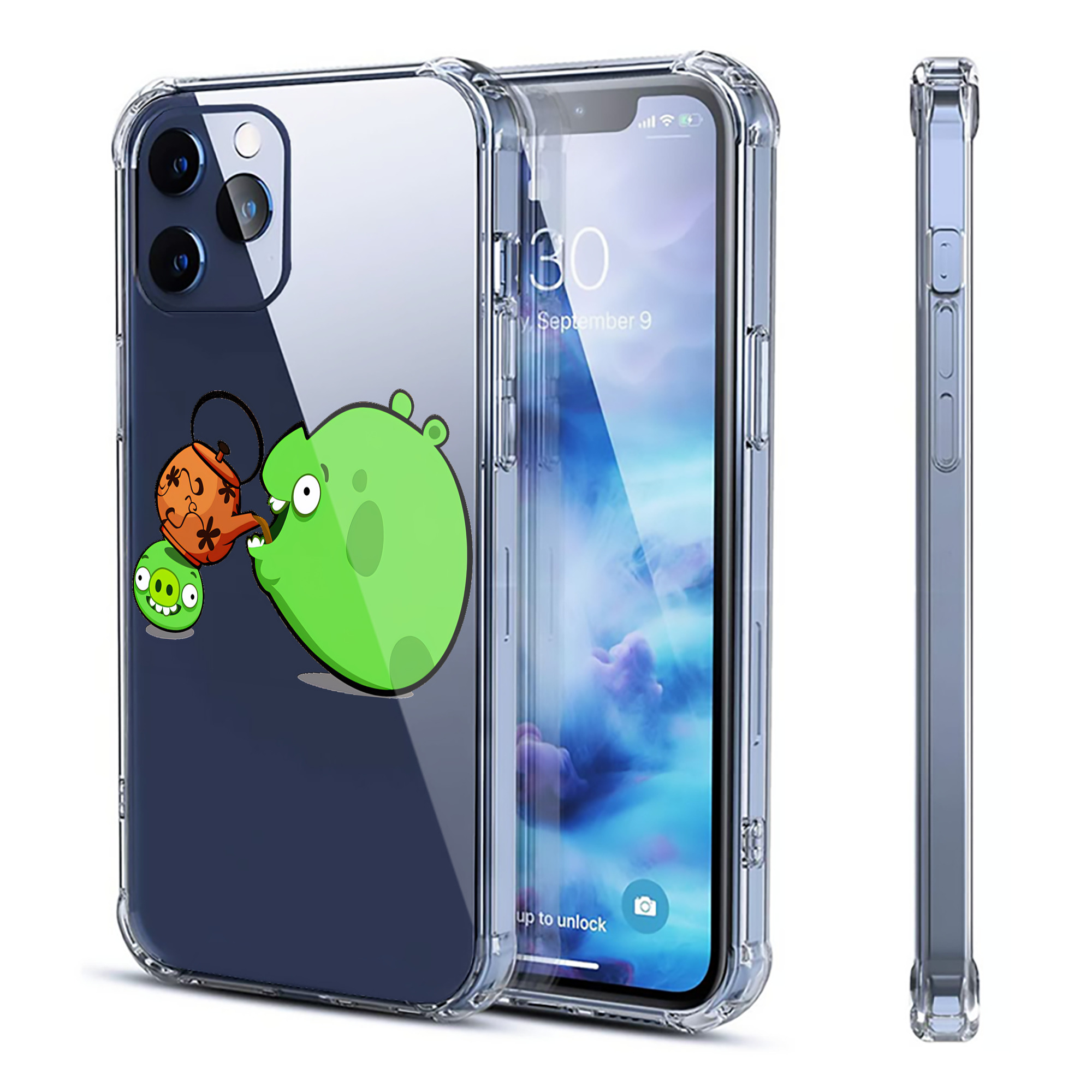 （画像用） Angry Birds アングリーバード 【iPhone 12シリーズ対応】透明スマホケース（クリアソフトケース）